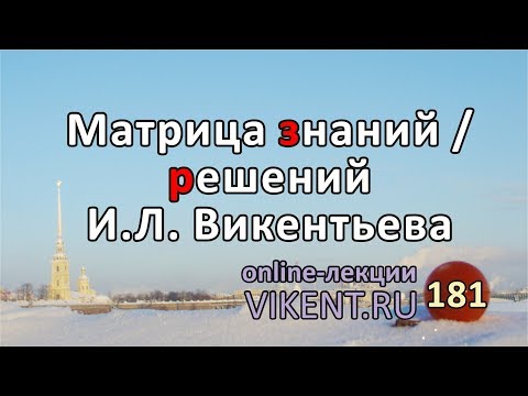 Видео: Матрица знаний / решений  И.Л. Викентьева | Online-лекция VIKENT.RU № 181