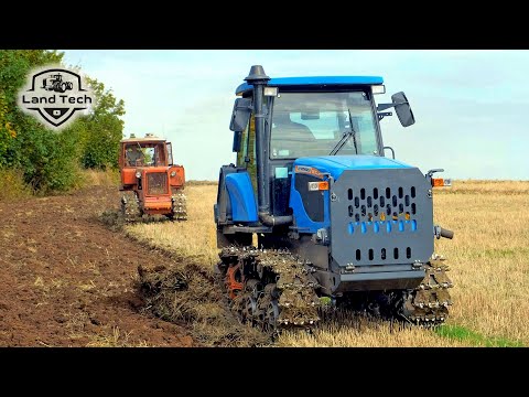 Видео: Старый ДТ-75 и новый Агромаш 90ТГ -  вспашка поля на двух гусеничных тракторах!