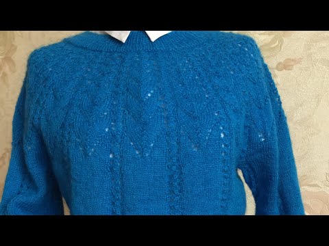 Видео: Джемпер с круглой кокеткой, реглан сверху//обзор//подробное описание