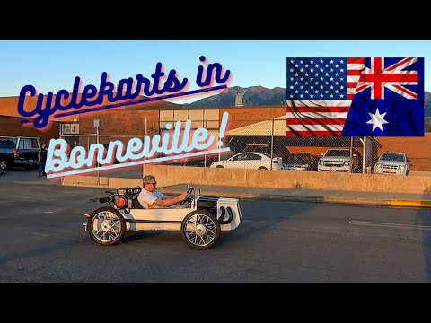 Видео: Впервые австралиец водит велокарты в Бонневилле, штат Юта, США