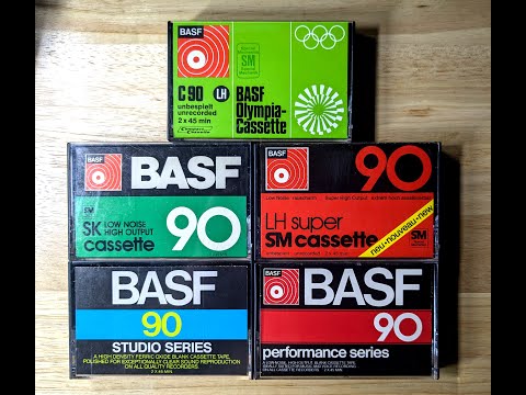 Видео: Basf type I tapes 1972-1978 comparison. Сравнение 5 старых кассет Basf типа 1 по калибровке и записи