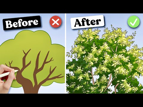 Видео: ПРОСТОЙ СПОСОБ РИСОВАНИЯ ДЕРЕВЬЕВ В Procreate 🌳