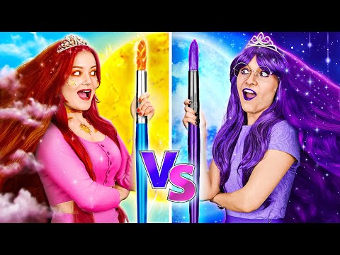 Видео: ДЕНЬ ПРОТИВ НОЧИ: ЧЕЛЛЕНДЖ ПО РИСОВАНИЮ || Кто Победит? Волшебная Школа Искусств от 123 GO! SCHOOL