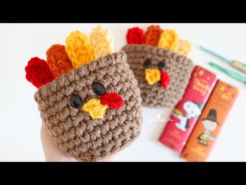 Видео: Вязаные крючком чашечки для угощения в виде индейки