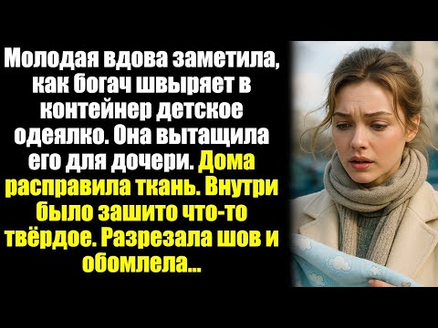 Видео: Молодая вдова заметила, как богач швыряет в контейнер детское одеялко. Она вытащила его для дочери.