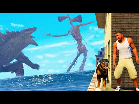 Видео: ГОДЗИЛЛА vs СИРЕНОГОЛОВА (GTA V)