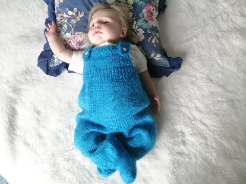 Видео: Ползунки спицами с закрытыми ножками. Рост 56/62