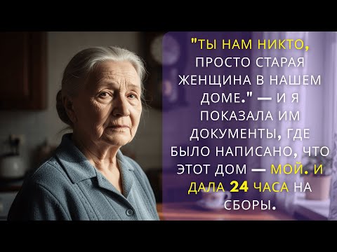 Видео: Ты нам никто, просто старая женщина в нашем доме  — И я показала им документы, где было написано....