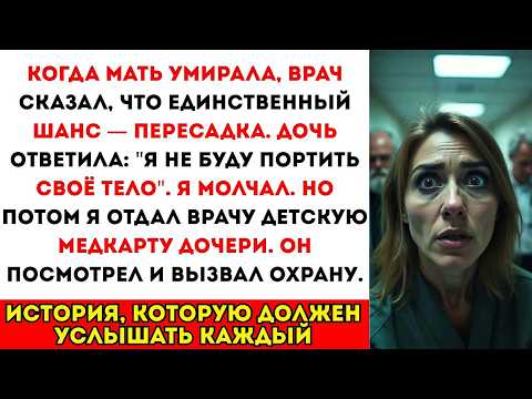 Видео: «Я НЕ БУДУ ПОРТИТЬ ТЕЛО!» - дочь отказалась стать донором для матери. Но не знала КТО был ее донором