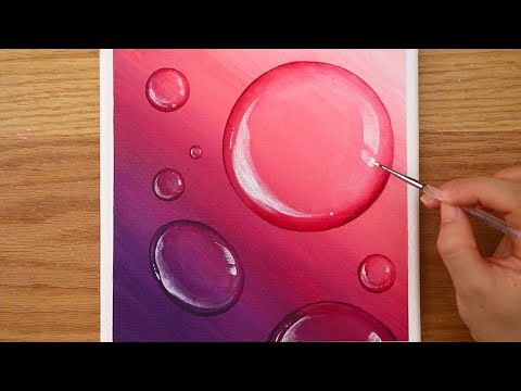 Видео: Акриловая живопись розовые пузыри | Цвет ASMR # 168