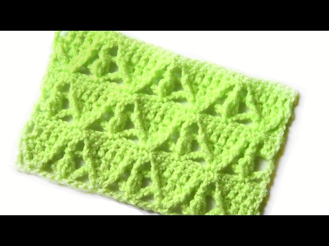 Видео: Узор Треугольники с рельефными столбиками