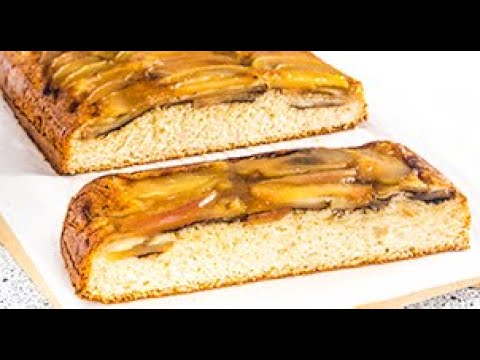 Видео: Сочный и пышный бисквит без глютена и масла. Перевернутый пирог с яблоками и корицей.