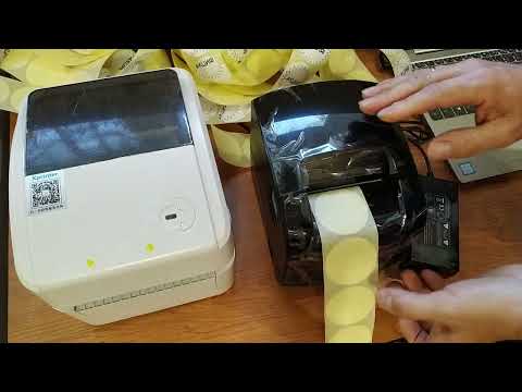 Видео: Печать круглых этикеток на Xprinter XP-365B и XP-420B