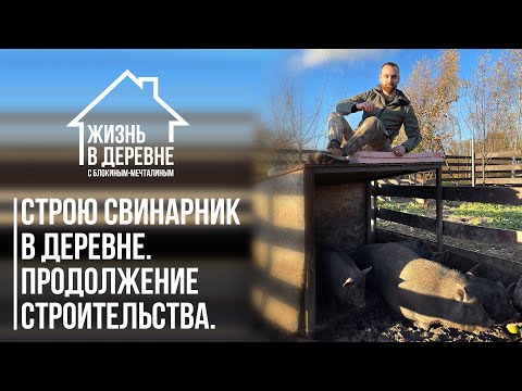 Видео: Строю свинарник в деревне. Продолжение строительства.