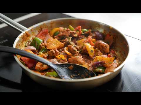 Видео: Пилешко и Зеленчуци на Тиган