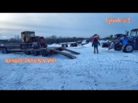 Видео: Renault T460 / Зима / Метель, -30 и гололед /