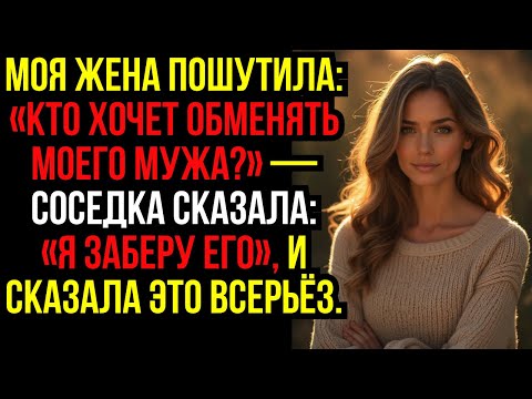Видео: Моя жена пошутила: «Кто хочет обменять моего мужа?» — Соседка сказала: «Я заберу его», и сказала...
