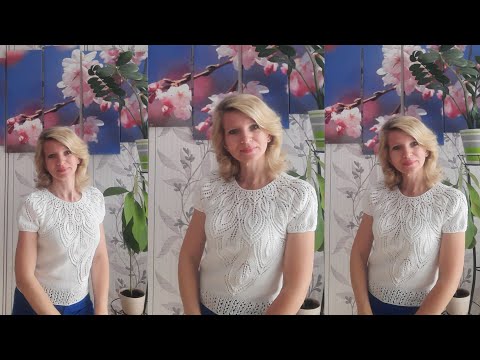 Видео: Белая кофточка спицами./Круглая кокетка./МК описание.