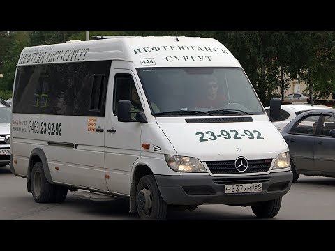 Видео: В автобусе. Нефтеюганск от 11.01.2023 Р 337 ХМ 186 Луидор-223201 (MB Sprinter Classic) Маршрут 444
