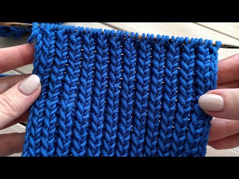 Видео: Объёмная, пышная резинка Простой узор спицами