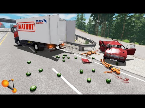Видео: АРБУЗЫ СМЕРТИ! У ФУРЫ МАГНИТ ОТКАЗАЛИ ТОРМОЗА | BeamNG.drive