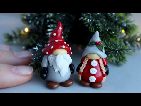 Видео: Пара Гномиков из полимерной глины🥰A pair of polymer clay Gnomes