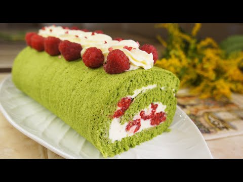 Видео: ШПИНАТНЫЙ РУЛЕТ СО СЛИВОЧНЫМ КРЕМОМ И МАЛИНОЙ рецепт | ИЗУМРУДНЫЙ РУЛЕТ | КАНАЛ ТАРТАЛЕТКА