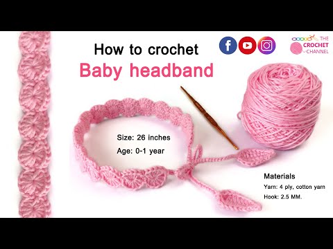 Видео: Как связать крючком детскую повязку на голову. Самая простая и красивая детская повязка на голову...
