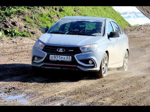 Видео: Лада Веста Спорт: крутой тест драйв, дым пускает чемпион Брославский