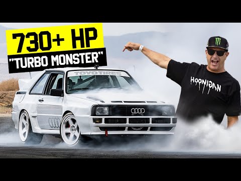 Видео: 730-сильный «TURBO MONSTER» Кена Блока — первый тест безумной реплики Audi Sport Quattro!