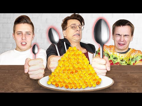Видео: МАЛЕНЬКАЯ, СРЕДНЯЯ или БОЛЬШАЯ ЛОЖКА ЧЕЛЛЕНДЖ !