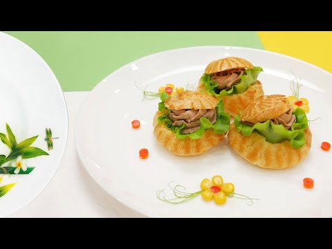 Видео: Профитроли с паштетом из куриной печени