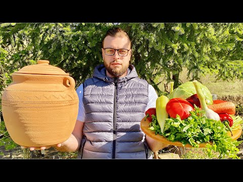 Видео: Боснийский горшок блюдо в глиняном горшке. Готовим мясные овощи.