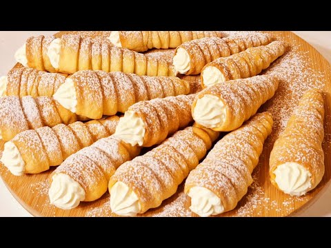 Видео: Трубочки с кремом. Десерт. Вкусный