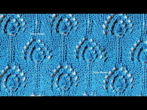 Видео: Ажурные подковы и волны из лицевой глади. Вязание спицами.