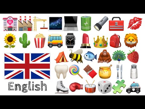 Видео: Выучите 400 слов - Английский  + Emoji -  🌻🌵🍿🚌⌚️💄👑🎒🦁🌹🥕⚽🧸🎁