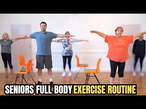 Видео: Упражнения стоя на стуле для пожилых людей | 15-минутная тренировка для всего тела для людей стар...