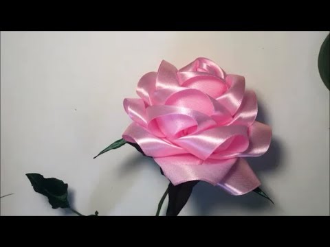 Видео: Большая роза из атласной ленты / Big rose of satin ribbon