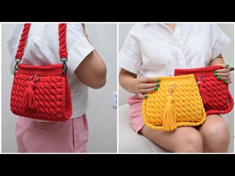 Видео: Beautiful crocheted handbag in 2 hours. A lesson for beginners Красивая вязаная сумка за 2 часа