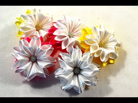 Видео: 🎄Зимние цветочки-снежинки/Новый лепесток🎀/Snowflake/Зефирки из ленты 2.5см/Tutorial/D.I.Y