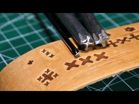 Видео: Простые ударные штампы для бересты.  №1.