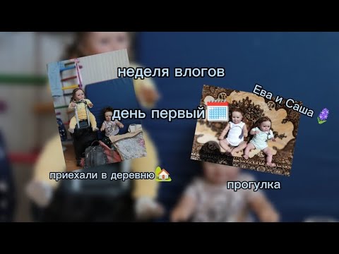 Видео: неделя влогов день первый🏡 приехали с реборнами в деревню💗 Ева и Саша в деревне🧳 прогулка🛴