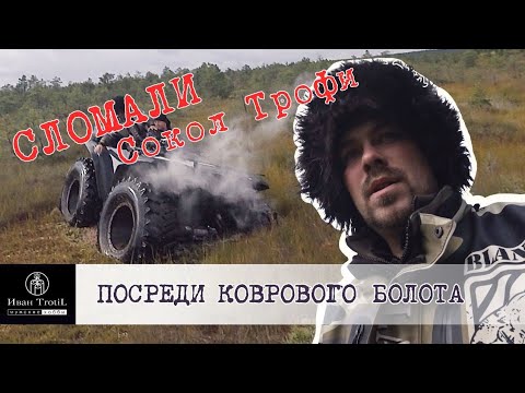 Видео: Три вездехода Сокол на болоте Пелецкий Мох. Сломали Сокол Трофи. Часть 1.