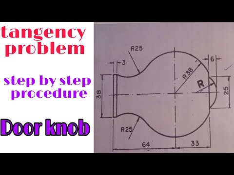 Видео: задача касания в / инженерном черчении / техническом черчении / дверной ручке