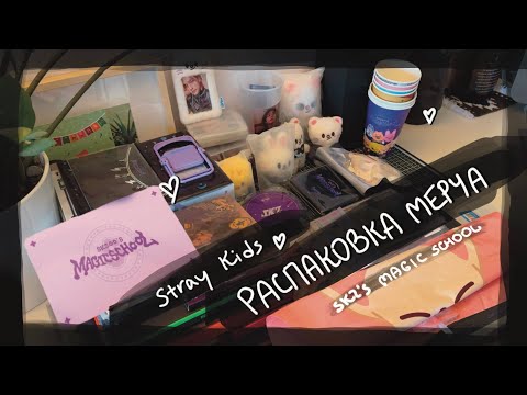 Видео: распаковка стаффа Stray Kids из Кореи, мерч SKZ'S MAGIC SCHOOL || kpop unboxing