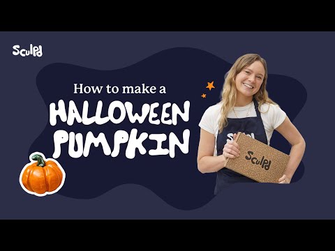 Видео: Урок по лепке тыквы на Хэллоуин из воздушно-сухой глины Sculpd