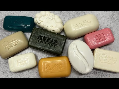 Видео: ASMR/ Dry soap cutting 🧡🤍🩵🤍🩷🤍💚/ Резка мыла