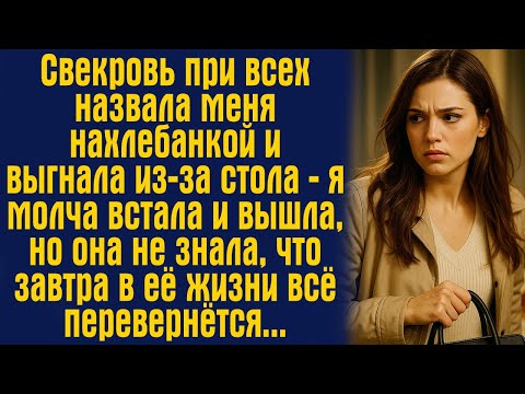 Видео: Свекровь при всех назвала меня нахлебанкой и выгнала из-за стола — я молча встала и вышла, но она не