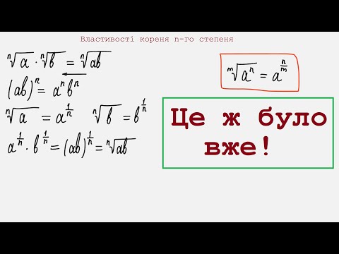 Видео: Властивості кореня n-го степеня