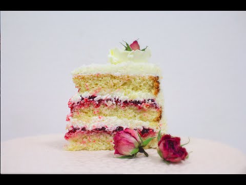 Видео: Кокосовый бисквитный торт / Coconut Sponge Cake